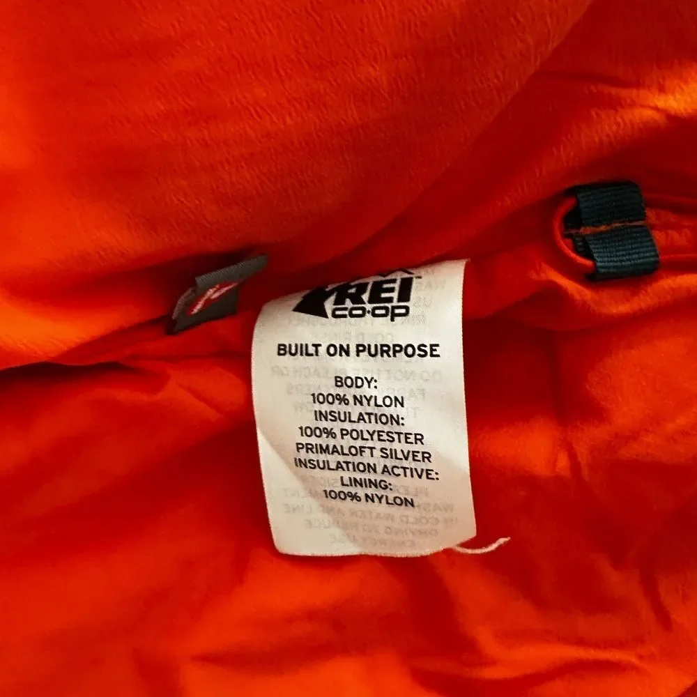 REI Co-op PrimaLoft Insulated Jacket Men’s Small Blue Orange Full Zip